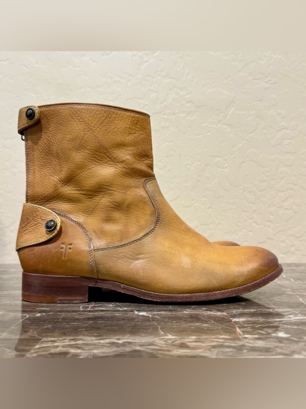 Frye Back Zip Leather Short Riding Boots - Picture 8 of 14